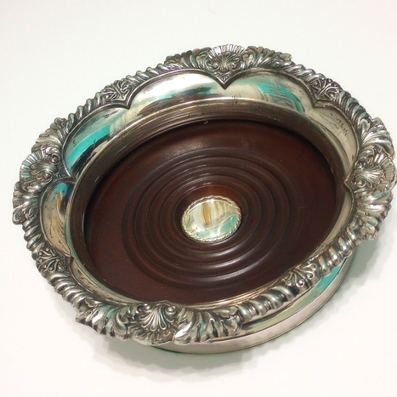 Vintage Wine Coaster-Rare Ancanthus EPM with Glass Insert - Picture 7 of 11